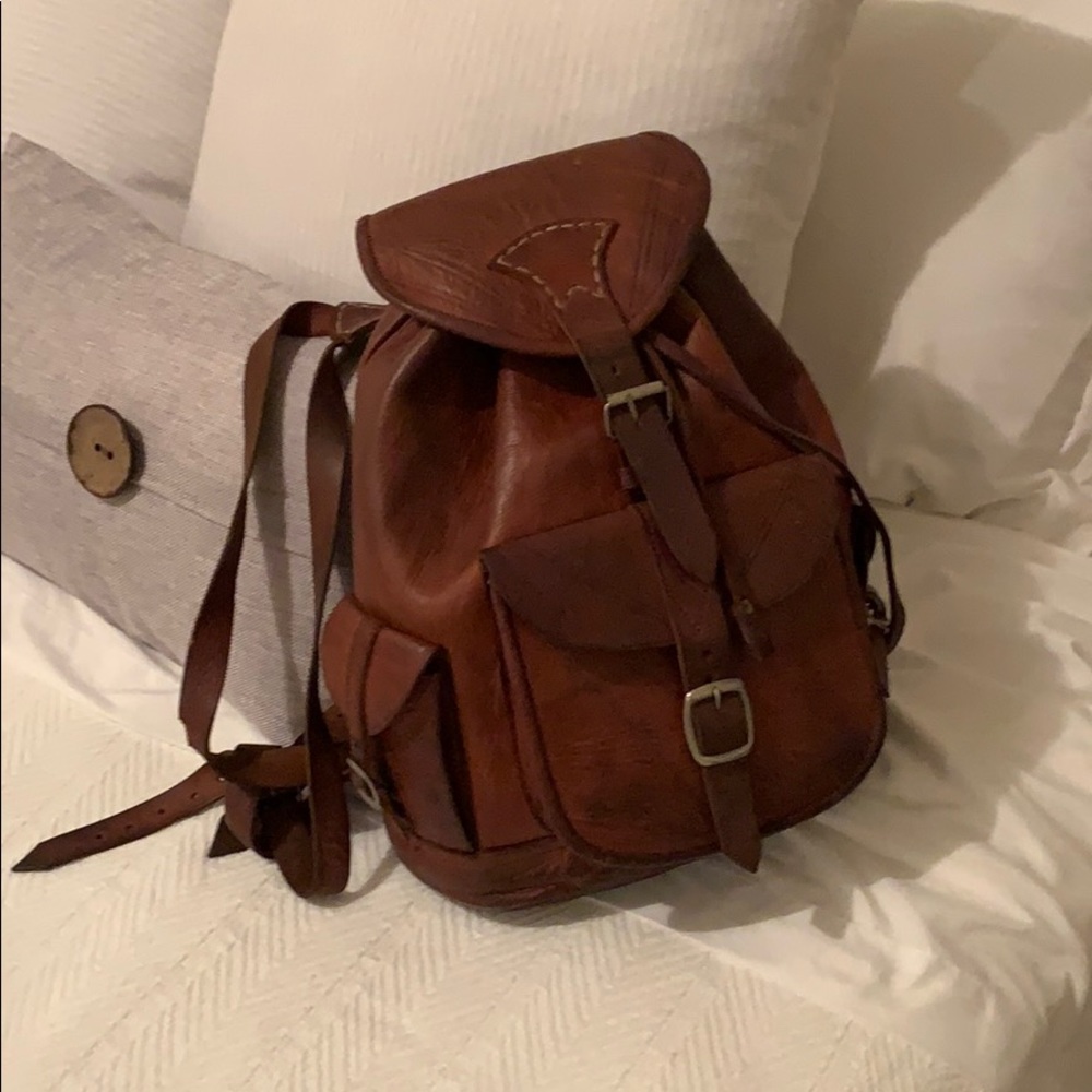 Vintage Authentic Leather back pack
